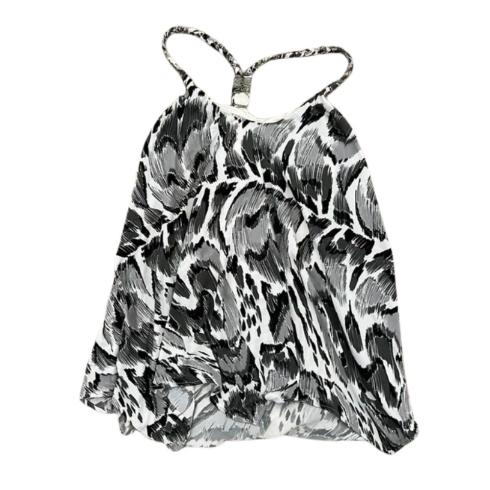 Sky Grey and White Tank Top